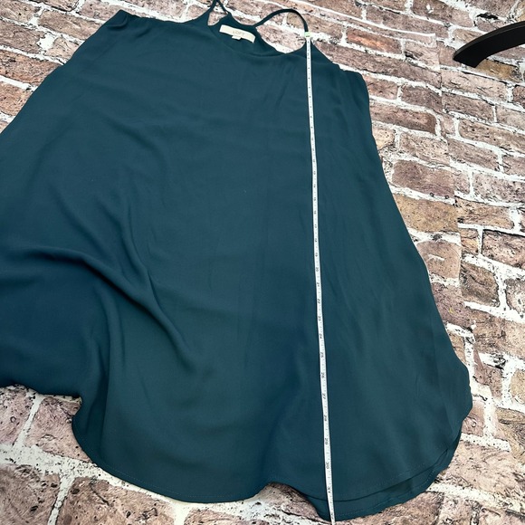 LOFT Deep Teal Green Sleeveless Tie‎ Waist Dress Casual Dress Size Medium - Picture 7 of 11